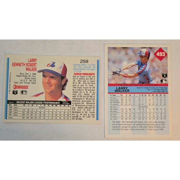 Lot of 11 Larry Walker MLB Baseball Cards - Picture 3 of 13